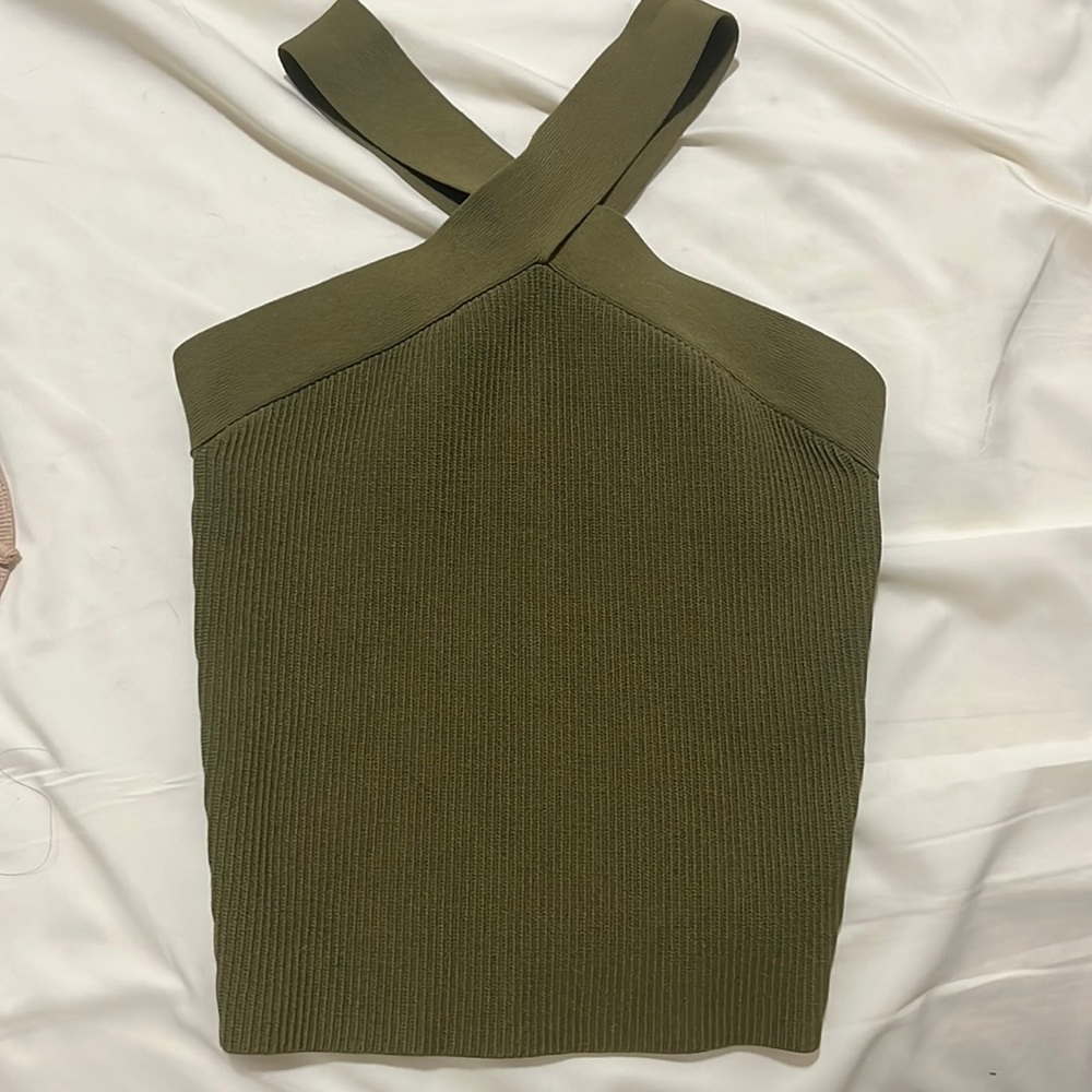 dark green sculpt knit cross Medium